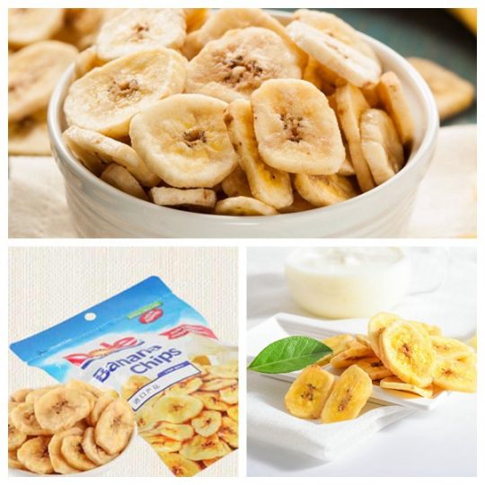 Delicious fried banana chips made by taizy machines