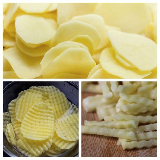 Various potato cutting effect