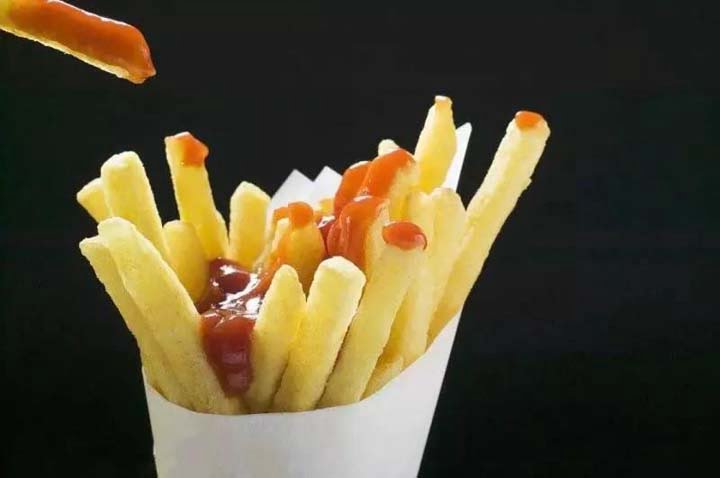 Yummy french fries made by french fry machines