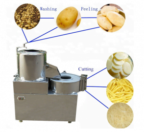 potato washing peeling and slicing machine