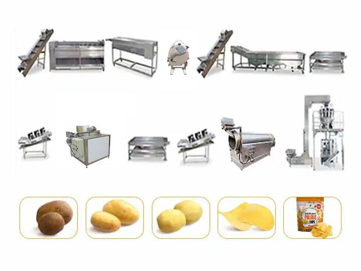 100KG/H Automatic Potato Chips Production Line