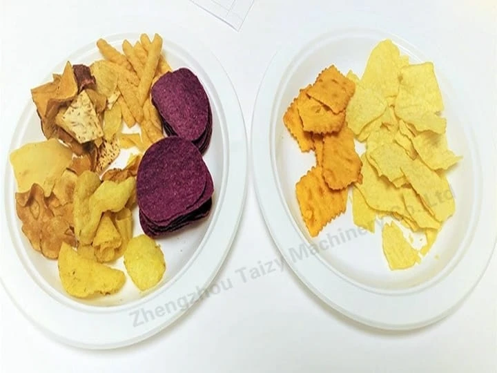 Different flavors of potato chips