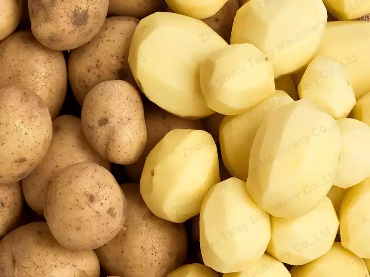 Batatas descascadas