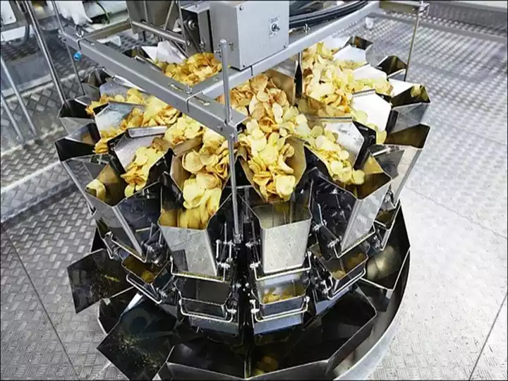 Frying for potato chips