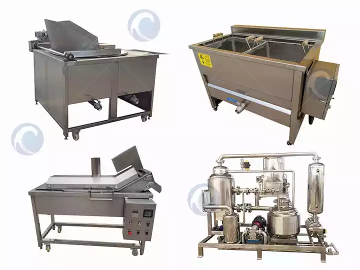 Various frying machines for chips
